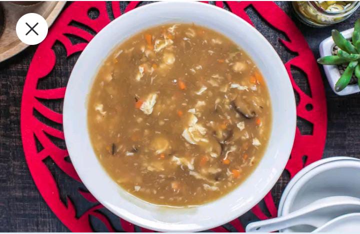 Chicken Prawn Mushroom Whipped Egg Soup